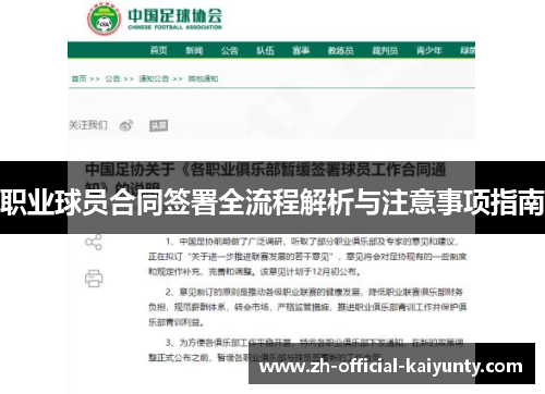 职业球员合同签署全流程解析与注意事项指南